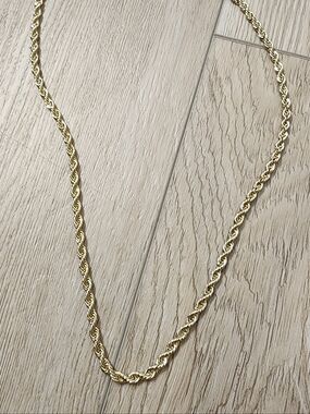 Gold Plated Thick Rope Chain Necklace - Women Jewelry Stainless Steel New